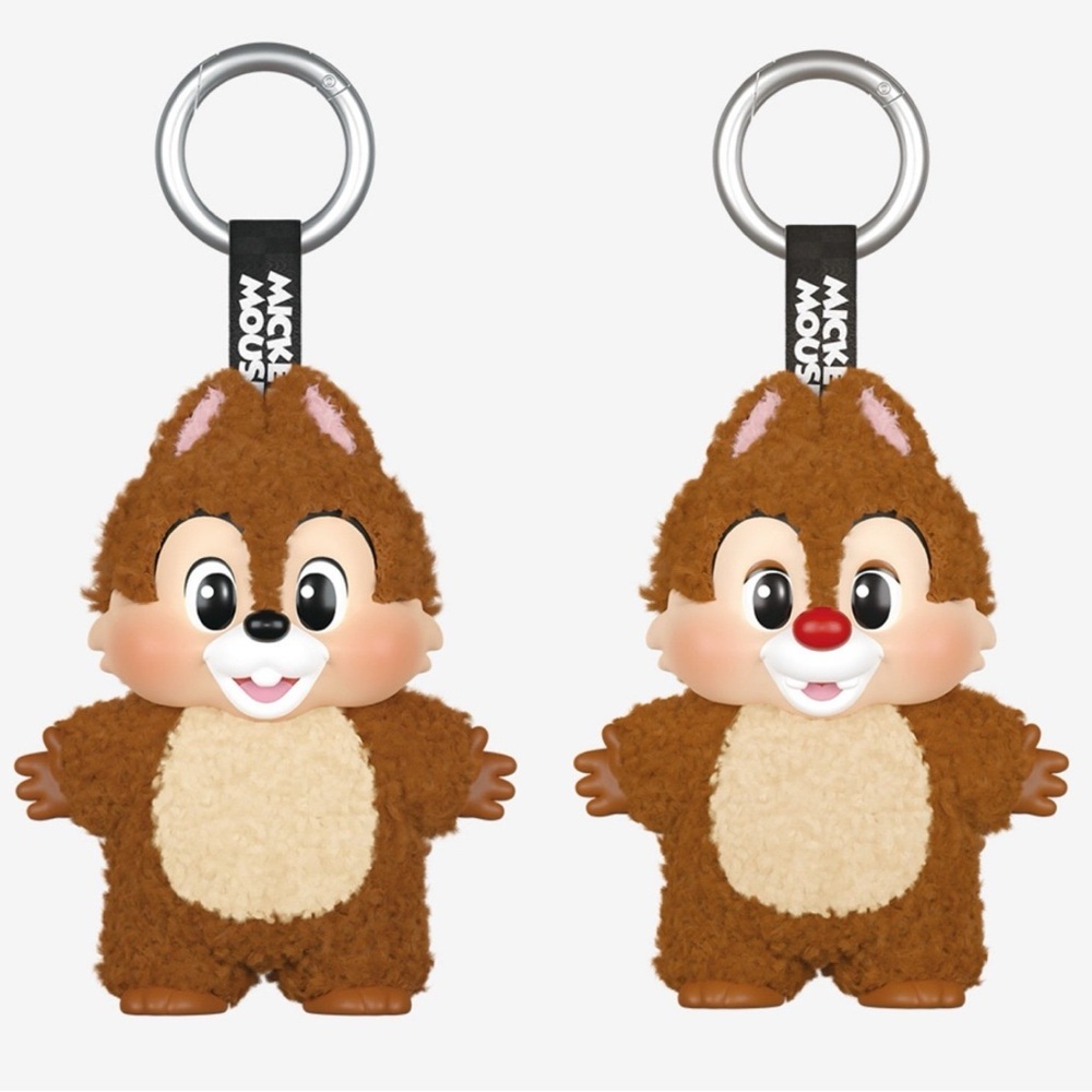 Pop Mart Disney Mickey Family Together Series Plush Keychain Chip & Dale  Set